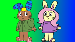 Size: 1366x768 | Tagged: safe, artist:ianpony98, character:fluttershy, oc, oc:floris, species:pony, adventures of the little koala, bunnyshy, clothing, female, hoodie, male, sandals, sandalshy, shipping, straight, style emulation, sweater, sweatershy