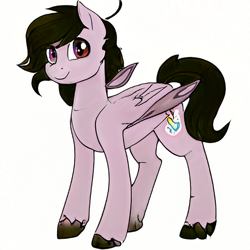 Size: 512x512 | Tagged: safe, ai model:aerial, oc, oc only, species:pegasus, species:pony, looking at you, simple background, solo, white background