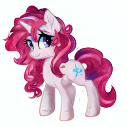 Size: 512x512 | Tagged: safe, ai model:aerial, oc, oc only, species:pony, species:unicorn, cute, simple background, solo, white background