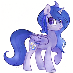 Size: 512x512 | Tagged: safe, ai model:aerial, character:princess luna, species:alicorn, species:pony, female, simple background, solo, white background