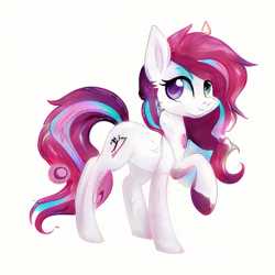 Size: 512x512 | Tagged: safe, ai model:aerial, oc, oc only, species:earth pony, species:pony, simple background, solo, white background