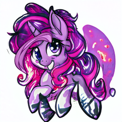 Size: 512x512 | Tagged: safe, ai model:aerial, character:twilight sparkle, species:pony, species:unicorn, female, mare, simple background, solo, white background