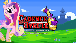 Size: 1920x1080 | Tagged: safe, artist:arima, character:princess cadance, species:alicorn, species:pony, cadence of hyrule, crypt of the necrodancer, female, mare, namesake, nintendo, nintendo switch, pun, solo, the legend of zelda