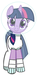 Size: 404x792 | Tagged: safe, artist:guihercharly, character:twilight sparkle, species:pony, astronaut, helmet, smiling, space suit, tail helmet, vector