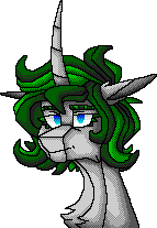 Size: 143x207 | Tagged: safe, artist:captainofhopes, oc, oc:schiller rush, species:pony, species:unicorn, bust, female, long horn, looking at you, manepxls, mare, pixel art, pxls.space, simple background, solo, transparent background