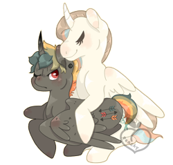 Size: 914x874 | Tagged: safe, artist:peachy-pea, oc, species:alicorn, species:pony, alicorn oc, original character do not steal