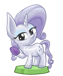 Size: 7087x8564 | Tagged: safe, artist:stewart501st, part of a set, character:rarity, species:crystal pony, absurd resolution, bandage, bandaged hoof, clarity, cute, fake, faker than a three dollar bill, looking at you, miss pie's monsters, pocket ponies, pocket pony, raribetes, simple background, species swap, transparent background