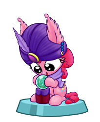 Size: 7087x8658 | Tagged: safe, artist:stewart501st, part of a set, character:pinkie pie, species:pony, absurd resolution, birthday, birthday gift, crystal ball, fake, faker than a three dollar bill, madame pinkie, miss pie's monsters, mystical orb of fate's destiny, pocket ponies, pocket pony, simple background, transparent background