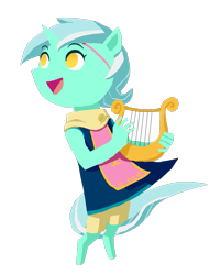 Size: 729x905 | Tagged: safe, artist:curiousglaistig, character:lyra heartstrings, species:anthro, hand, lyre, medli, nintendo, rito, style emulation, the legend of zelda, the legend of zelda: the wind waker