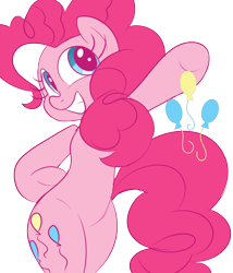 Size: 1280x1493 | Tagged: safe, artist:petalierre, character:pinkie pie, species:earth pony, species:pony, bipedal, cute, cutie mark, diapinkes, female, pinkie pie's cutie mark, smiling, solo