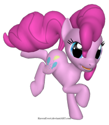 Size: 1050x1200 | Tagged: safe, artist:ravenevert, character:pinkie pie, species:pony, 3d, female, pony creator, ponylumen, simple background, solo, transparent background