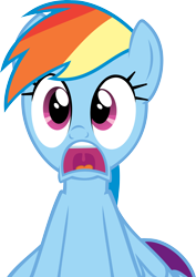 Size: 4258x6019 | Tagged: safe, artist:vaderpl, character:rainbow dash, species:pegasus, species:pony, episode:may the best pet win, g4, my little pony: friendship is magic, d:, female, mare, open mouth, reaction image, shocked, simple background, solo, transparent background, vector, wide eyes
