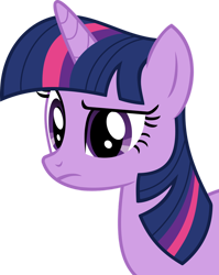 Size: 798x1002 | Tagged: safe, artist:vaderpl, character:twilight sparkle, character:twilight sparkle (unicorn), species:pony, species:unicorn, episode:the mysterious mare do well, g4, my little pony: friendship is magic, bust, female, frown, mare, simple background, solo, transparent background, vector