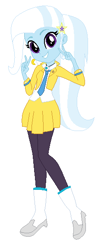 Size: 234x582 | Tagged: safe, artist:fjessemcsm, artist:pupkinbases, base used, character:trixie, my little pony:equestria girls, ace attorney, athena cykes, barely eqg related, clothing, crossover, ear piercing, earring, high heels, jewelry, necklace, necktie, peace sign, piercing, shoes