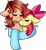 Size: 1580x1721 | Tagged: safe, artist:grapegrass, character:apple bloom, oc, oc:cottonwood kindle, species:earth pony, species:pony, g4, adorabloom, blushing, canon x oc, clothing, commission, cute, earth pony oc, eyes closed, female, floppy ears, heart, male, mare, ocbetes, older, older apple bloom, scarf, shared clothing, shared scarf, simple background, snuggling, stallion, transparent background, ych result