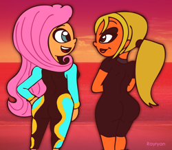 Size: 4768x4167 | Tagged: safe, artist:rray-xd, character:fluttershy, my little pony:equestria girls, crossover, total drama, total drama island, wetsuit