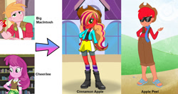 Size: 1576x840 | Tagged: safe, artist:silverbuller, character:big mcintosh, character:cheerilee, parent:big macintosh, parent:cheerilee, parents:cheerimac, ship:cheerimac, equestria girls:equestria girls, g4, my little pony: equestria girls, my little pony:equestria girls, eqg promo pose set, female, male, offspring, shipping, straight