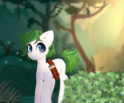 Size: 6000x5000 | Tagged: safe, artist:bestiary, oc, oc:olive roe, species:earth pony, species:pony, dagger, forest, freckles, knife, male, nature, solo, stallion, weapon, ych result