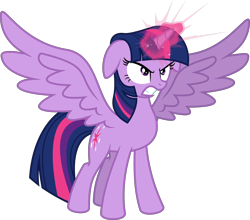 Size: 6832x6000 | Tagged: safe, artist:psychicwalnut, character:twilight sparkle, character:twilight sparkle (alicorn), species:alicorn, species:pony, ponyscape, episode:twilight's kingdom, g4, my little pony: friendship is magic, .svg available, female, glowing horn, horn, inkscape, simple background, solo, transparent background, vector