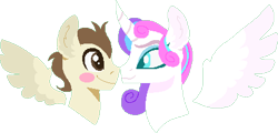 Size: 449x216 | Tagged: safe, artist:summersketch-mlp, character:pound cake, character:princess flurry heart, species:pony, ship:poundflurry, disembodied head, female, male, shipping, straight