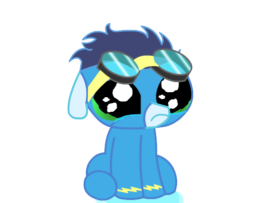 Size: 556x405 | Tagged: safe, artist:keanno, character:soarin', species:pony, animated, colt, crying, emotional warfare, foal, male, solo, wonderbolts uniform
