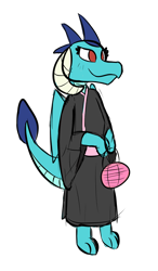 Size: 1400x2400 | Tagged: safe, artist:neonhuo, character:princess ember, newbie artist training grounds, clothing, female, simple background, solo, transparent background, vaguely asian robe