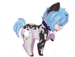 Size: 708x536 | Tagged: safe, artist:shiroikitten, oc, species:pony, species:unicorn, chibi, simple background, solo, tongue out, transparent background