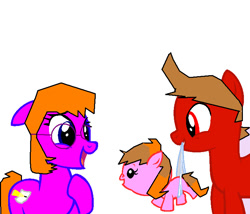 Size: 739x632 | Tagged: safe, artist:lizziegould, artist:rain-approves, base used, oc, oc:rose, species:pony, diaper, eddsworld, linda, mouth hold, offspring, parent:linda, parent:tord, ponified, story included, tord
