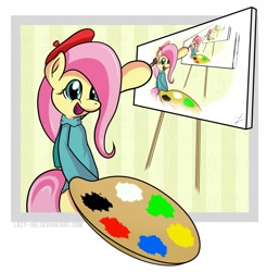 Size: 1770x1799 | Tagged: safe, artist:eugene-joe-c, character:fluttershy, painting, recursion