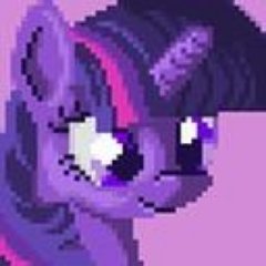Size: 240x240 | Tagged: safe, artist:quadrog, character:twilight sparkle, species:pony, bust, female, mare, pixel art, profile picture, smiling, solo, upscaled