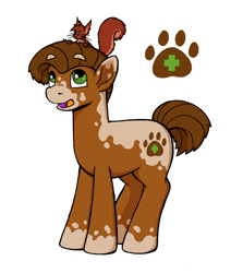 Size: 1916x2149 | Tagged: safe, artist:riverfox237, oc, oc:tree paws, species:earth pony, species:pony, adoptable, adopted, adopts, commission, cutie mark, squirrel