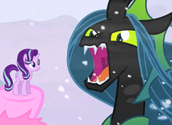 Size: 1100x800 | Tagged: safe, artist:thebosscamacho, edit, editor:katya, screencap, character:queen chrysalis, character:starlight glimmer, oc, oc:fluffle puff, episode:the ending of the end, g4, my little pony: friendship is magic, toy, ultimate chrysalis, vector