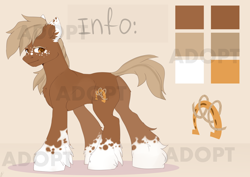 Size: 1280x905 | Tagged: safe, artist:renka2802, oc, species:earth pony, species:pony, adoptable, adoptable open, auction, male, paypal, reference, solo