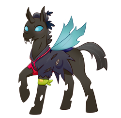 Size: 890x866 | Tagged: safe, artist:guiltyp, oc, oc:clock, species:changeling, clothing, female, simple background, solo, transparent background