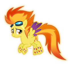Size: 935x855 | Tagged: safe, artist:tigerbeetle, character:spitfire, species:pegasus, species:pony, female, floating, glowing mane, glowing tail, happy, joyful, lightly watermarked, rainbow power, rainbow power-ified, simple background, solo, transparent background, vector, watermark