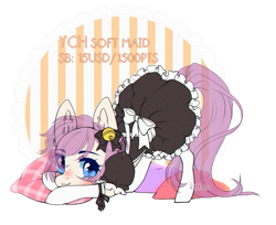 Size: 1329x1086 | Tagged: safe, artist:kitten-in-the-jar, oc, species:earth pony, species:pony, clothing, female, maid, mare, solo