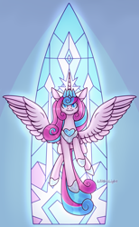 Size: 1150x1864 | Tagged: safe, artist:lilith1light, character:princess flurry heart, species:alicorn, species:pony, episode:the last problem, g4, my little pony: friendship is magic, crystal castle, female, hoof shoes, mare, older, older flurry heart, solo, spread wings, stained glass, wings