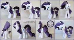 Size: 2500x1375 | Tagged: safe, artist:lioncubcreations, character:rarity, species:pony, species:unicorn, clothing, commission, female, photo, plushie, socks, solo, striped socks