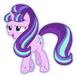 Size: 889x898 | Tagged: safe, artist:tigerbeetle, character:starlight glimmer, species:pony, female, rainbow power, rainbow power-ified, simple background, solo, transparent background