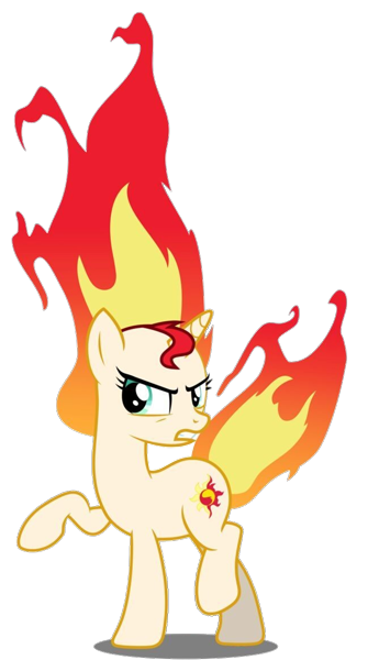 2178049 - safe, artist:tigerbeetle, character:sunset shimmer, species:pony,  species:unicorn, angry, burning, female, fiery mane, fiery shimmer, fire,  furious, mane of fire, mane on fire, raised hoof, rapidash shimmer, shadow, shim  sham, simple background,