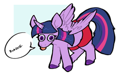Size: 1269x785 | Tagged: safe, artist:pony-puke, character:twilight sparkle, character:twilight sparkle (alicorn), species:alicorn, species:pony, clothing, dialogue, faec, female, shorts, simple background, solo, speech bubble, tongue out, transparent background, twilight burgkle