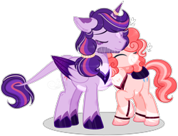 Size: 4301x3279 | Tagged: safe, artist:sh3llysh00, base used, character:pinkie pie, character:twilight sparkle, character:twilight sparkle (alicorn), species:alicorn, species:pony, ship:twinkie, alternate design, female, hug, male, shipping, simple background, straight, trans male, transgender, transparent background