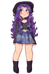Size: 900x1351 | Tagged: safe, artist:mochietti, character:rarity, species:human, beautiful, belt, boots, choker, clothing, cute, doodle, female, hat, humanized, miniskirt, moe, pleated skirt, raribetes, shoes, simple background, skirt, solo, transparent background