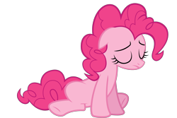 Size: 6000x4000 | Tagged: safe, artist:dharthez, character:pinkie pie, species:earth pony, species:pony, eyes closed, female, mare, sad, simple background, sitting, solo, transparent background, vector