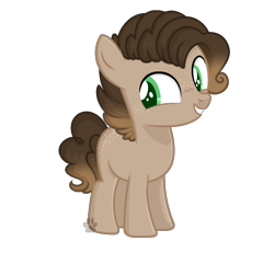 Size: 1120x1036 | Tagged: safe, artist:rainbowpawsarts, base used, oc, oc:cookie dough, parent:cheese sandwich, parent:pinkie pie, parents:cheesepie, species:earth pony, species:pony, alternate universe, blank flank, colt, freckles, male, offspring, simple background, transparent background