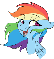 Size: 1018x1102 | Tagged: safe, artist:poowndraww, character:rainbow dash, species:pegasus, species:pony, bust, cute, dashabetes, eye clipping through hair, eyebrows, eyebrows visible through hair, female, floppy ears, mare, open mouth, portrait, simple background, solo, transparent background