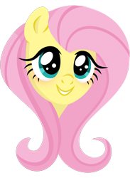 Size: 1100x1500 | Tagged: safe, artist:kabuvee, character:fluttershy, species:pony, bust, cute, female, looking at you, mare, portrait, shyabetes, simple background, smiling, solo, transparent background