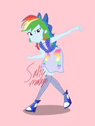 Size: 1500x2000 | Tagged: safe, artist:saltymango, character:rainbow dash, my little pony:equestria girls, alternate clothes, alternate hairstyle, cute, dashabetes, looking at you, rainbow dash always dresses in style, vector