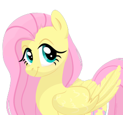 Size: 1920x1800 | Tagged: safe, artist:kabuvee, character:fluttershy, species:pegasus, species:pony, female, folded wings, looking at you, mare, simple background, smiling, solo, three quarter view, transparent background, wings
