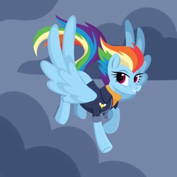 Size: 1920x1920 | Tagged: safe, artist:kabuvee, character:rainbow dash, species:pegasus, species:pony, episode:the last problem, g4, my little pony: friendship is magic, cloud, female, flying, mare, older, older rainbow dash, solo